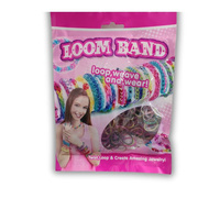 Gumki do robienia bransoletek z drobinkami brokatu- 300szt, Loom bands