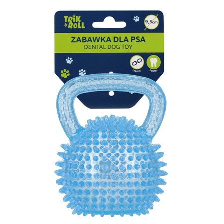 Zabawka dla psa Piłka 9,5cm z uchwytem niebieska TRIK&ROLL 560677