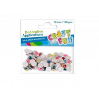 Oczy Samoprzylepne kolor 10mm 100 sztuk Craft With Fun