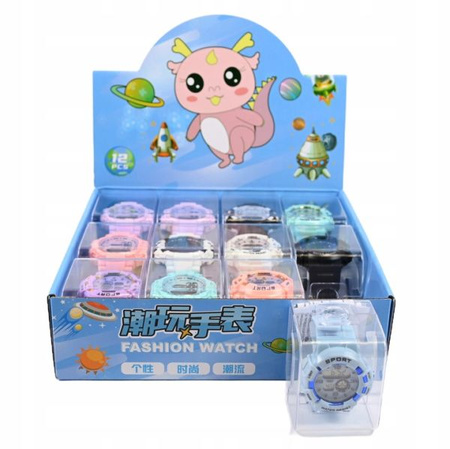 SPORTOWY ZEGAREK DZIECIĘCY ELEKTRONICZNY PODŚWIETLANY STOPER ALARM