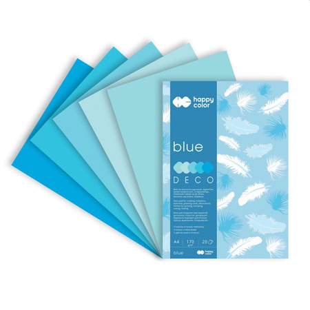 Happy color Blok kreatywny- deco BLUE odcienie niebieskiego, A4-170g