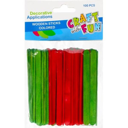 OZDOBA BN DREW PATYCZKI  zielone czerwone mix 100SZT CF PBH 36/72