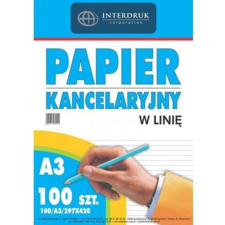 Papier kancelaryjny A3 linia (100)