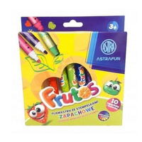 Flamastry okrągłe zapachowe ze stempelkami ASTRAFUN FRUTOS - 10 kolorów