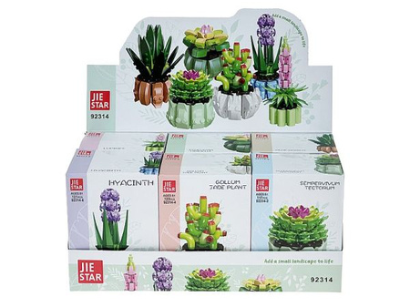 zestaw klocków - kaktus w doniczce, mix wzorów, od 120 do 136 elem. w zestawie