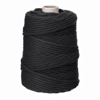SZNUREK BAWEŁNIANY SKRĘCANY 5MM 100M, CZARNY