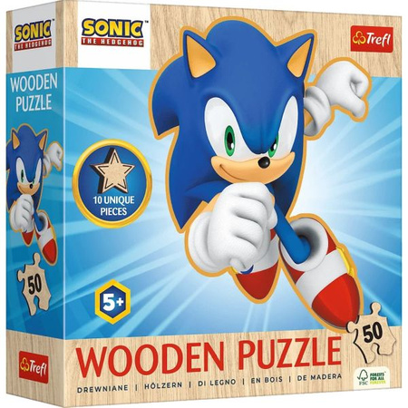 Puzzle drewniane 50 Radosny Sonic TREFL