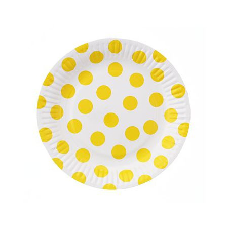 TALERZYKI GROSZKI ŻÓŁTE 18CM 6SZTUK @