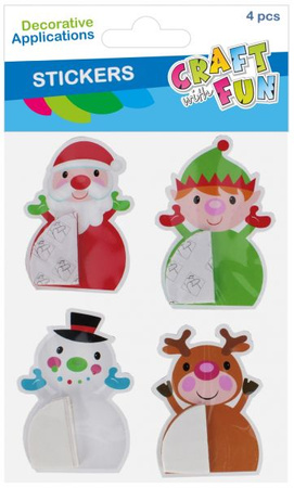 OZDOBA BN NAKLEJKI święta MIX HARMONIJKA 4SZT CF12 144