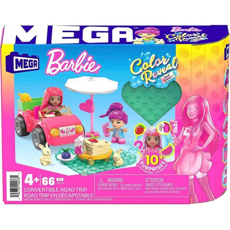 Mega Bloks Klocki Barbie Color Reveal Kabriolet  HKF90