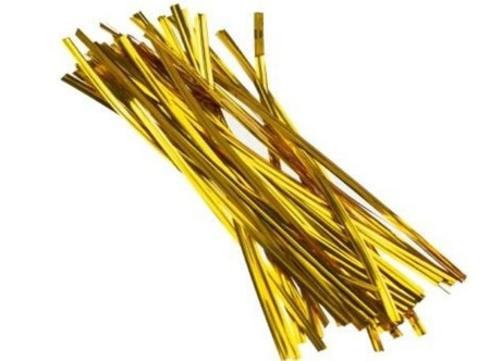 Druciki w plastiku złote 18cm 50szt  DP1