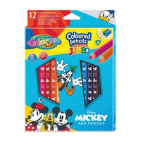 Kredki ołówkowe Jumbo trójkątne 12 szt./13 kolorów Colorino Disney Mickey Mouse