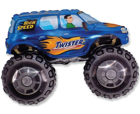 Balon foliowy 24' FX - 'Samochód TWISTER' (niebieski), pakowany