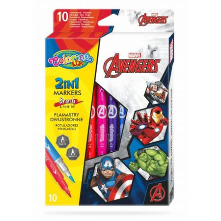 DISNEY KIDS COLORINO - FLAMASTRY DWUSTRONNE 10 KOL. /AVENGERS / /12/