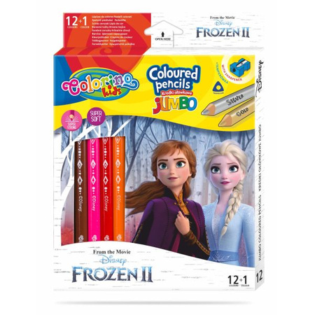 DISNEY KIDS COLORINO - KREDKI OŁÓWKOWE TRÓJKĄTNE JUMBO 12 SZTUK / 13 K