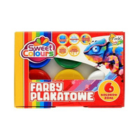 Farby plakatowe 6 kolorów 20 ml Sweet Colours