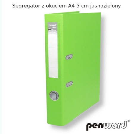 SEGREGATOR Z OKUCIEM A4 5 cm JASNOZIELONY
