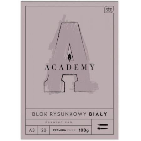 Blok rysunkowy A3 20 100g ACADEMY biały