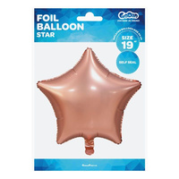 BALON 19 GWIAZDA MAT RÓŻ ZŁOTO