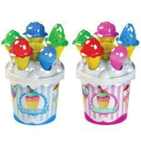 ZESTAW DO PIASKU LODY NIEBIESKI/RÓŻOWY