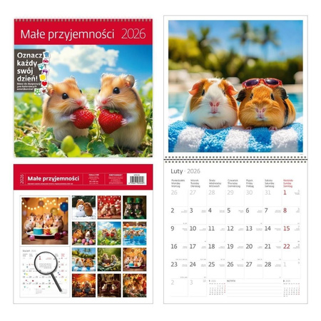 Sztuka Rodzinna Kalendarz 2026 ścienny 30x30 Przyjemności