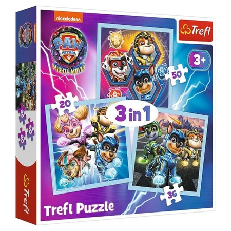 Puzzle 3w1 Moc Mighty Pups Trefl