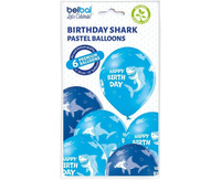 Balony D11 Birthday Shark, 6 sztuk Godan