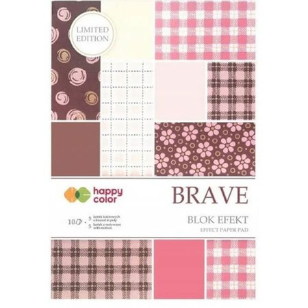 Blok effect BRAVE, 20x29cm, 170-220g/m2, 10 ark, 5 motyw., Happy Color