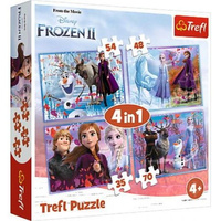 Puzzle 4W1 PODRÓŻ W NIEZNANE FROZEN Trefl