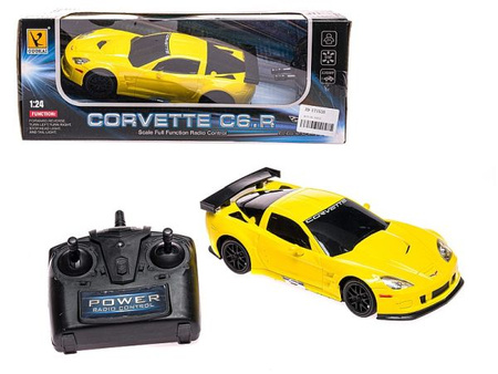 auto na radio 1:24 R/C CORVETTE C6.R, 4 funkcje; 21,5x8x6cm