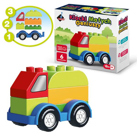 Klocki Małych Geniuszy Ciężarówka dla malucha – 6 elementów
