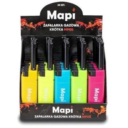 ZAPALARKA KRÓTKA 5 KOLORÓW mix