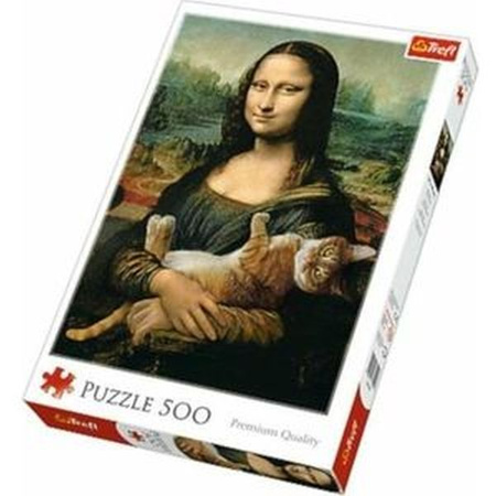 Trefl Puzzle 500el. Mona Lisa i kot Mruczek / Bridgeman