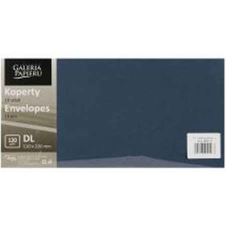 Koperta DL Gładki granatowy K., 120g/m2, op/10szt.
