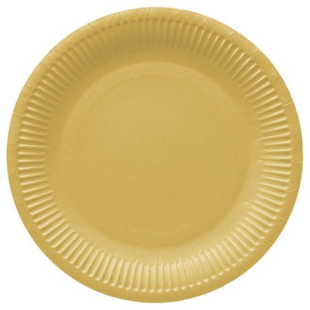PAW Talerze papierowe okrągłe 23cm 8szt. Monocolor Gold