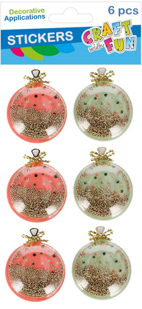 Naklejki Bombka metalik op.6szt Boże Narodzenie CRAFT WITH FUN 545824