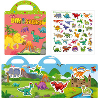 Duża Książeczka z naklejkami wielokrotnego użytku- Dinozaury, Askato