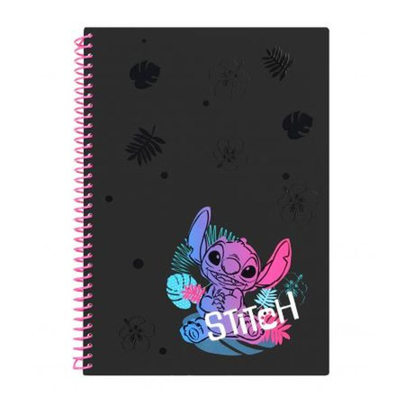 DISNEY BLACK - KOŁOBRULION A4 /100 K. / PLASTIKOWA SPIRALA / KRATKA - WZÓR 2 -STITCH