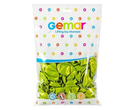 Balony GM90 metalizowane 10' 26cm - pistacjowe 067/ 100 szt.