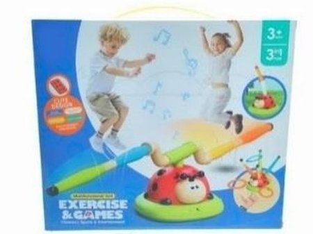 Gra 3 w 1 biedronka: trenażer skoków, rzucanie do celu, katapulta raki