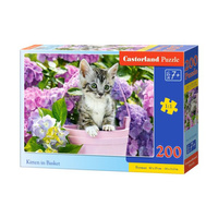 Castorland Puzzle  200 el. Kitten in basket