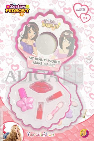 Zestaw pudrowy ZP-2487 7 cieni, 3 szminki, 3 pędzelki, 1 lakier do paznokci