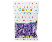 Balony GM90 metalizowane 10' 26cm - fioletowe 034/ 100 szt.