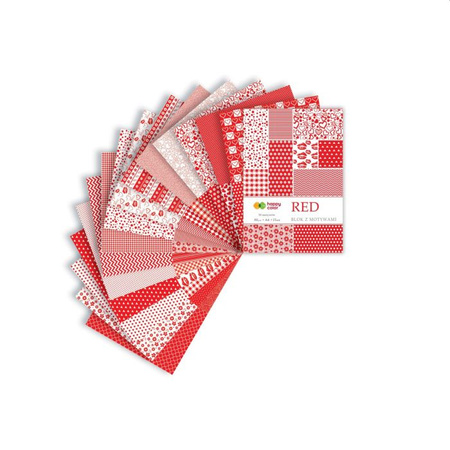 Happy Color Blok z motywami RED, 80g/m2, A4, 15 ark, 30 motywów