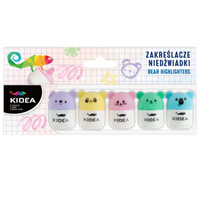 ZAKREŚLACZE NIEDŹWIADKI 5 KOLORÓW KIDEA