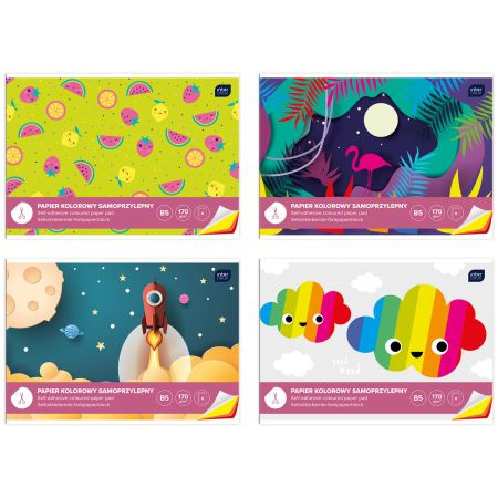 ZESZYT PAPIERÓW KOLOROWYCH SAMOPRZYLEPNY B4