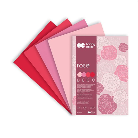 Happy color Blok kreatywny- deco ROSE odcienie różu, A4-170g