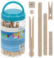 Patyczki drewniane mix tuba 100szt CRAFT WITH FUN 567213