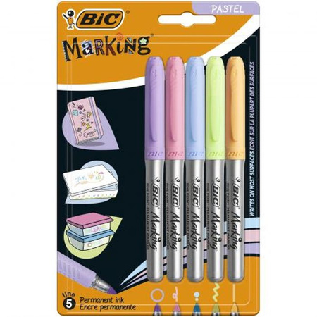 Markery Marking Pastel Permamentne 5 sztuk BIC