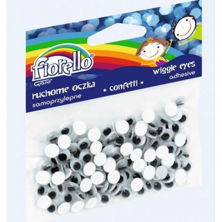 Oczka z ruchomymi czarnymi źrenicami 7 mm, 150 szt.